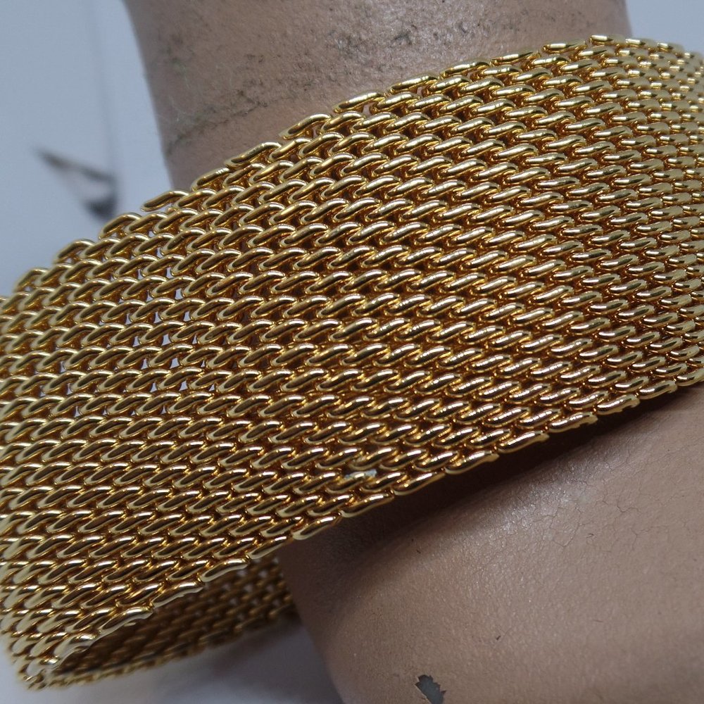 Goldtone Mesh Bangle Bracelet